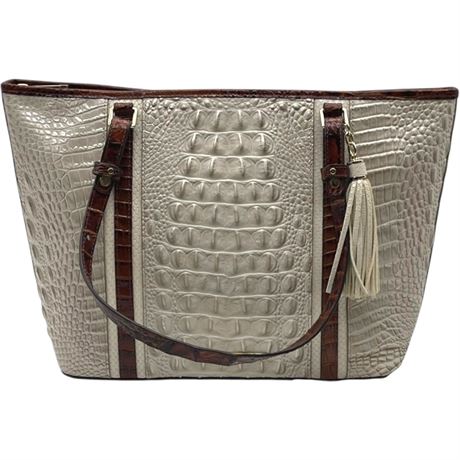 Brahmin Asher Croc-Embossed Leather Finished Tote Bag w/ Anti Dust Bag