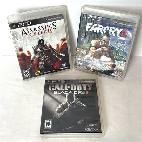 PS3 Call of Duty Black OPPS II, Far Cry 3 and Assassin's Creed II Game Discs