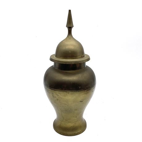 Vintage Brass Lidded Urn - Made in India