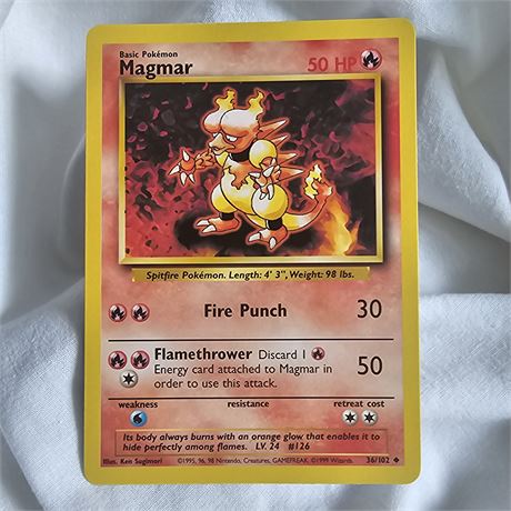 Pokémon Magmar" trading card
