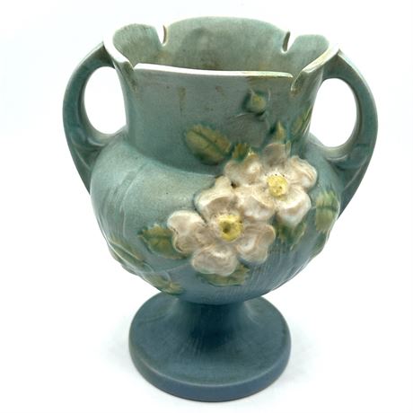 Vintage Roseville Pottery Doubled Handled Floral Vase