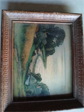 Water colour with curved glass