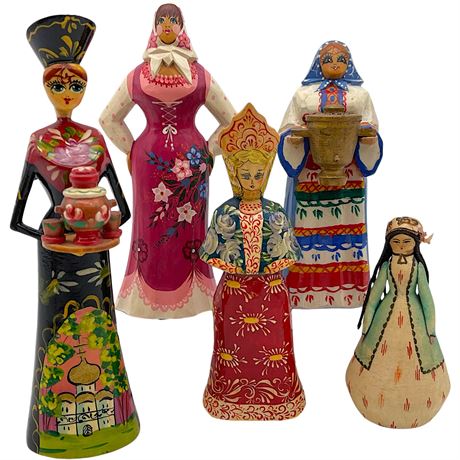 Vtg Russian Handmade Collectable Figurines