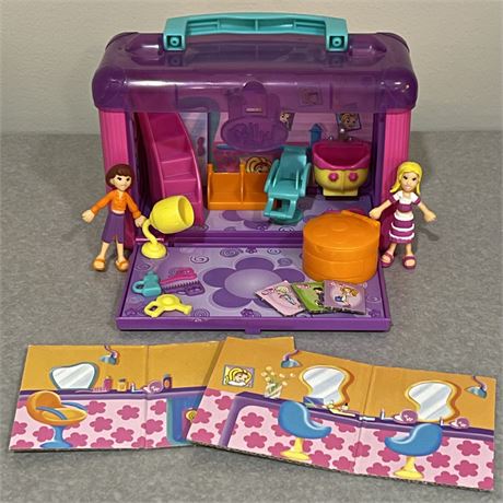 Polly Pocket Portable Carry Case with Miniature Dolls & Accessories