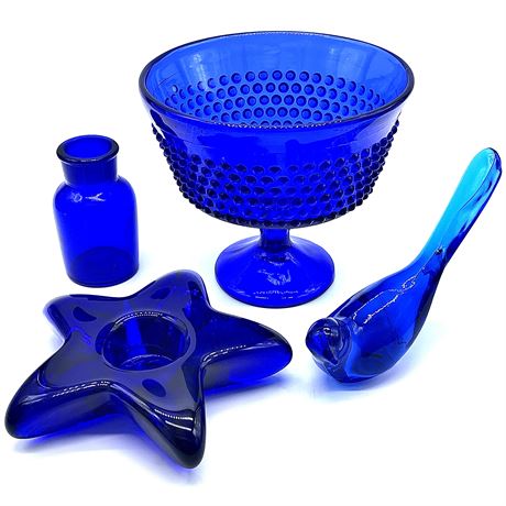 Cobalt Blue Collections - Fenton Bird, Hobnail Compote and More