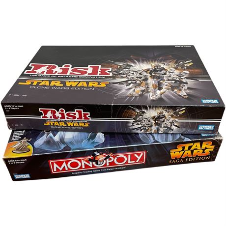 Star Wars Edition Monopoly & Risk Board Games