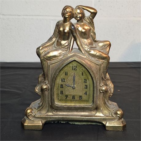 American Combination Brass Clock