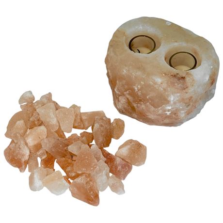 Himalayan Salt Tealight Candle Holder with Salt Stones