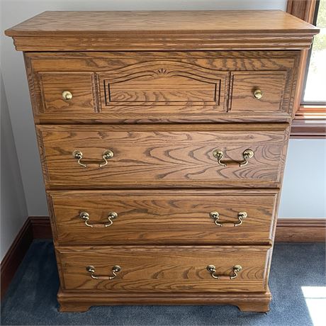 Solid Oak 4 Drawer Dresser by Childcraft Industries