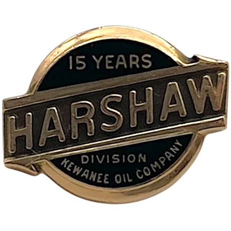Vtg 10K Gold Harshaw Kewanee Oil Company Service Pin (no backing)