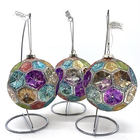 Set of 3 Zodax Pastel Ornaments