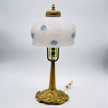 Art Nouveau Cast Bronze Electrified Boudoir Lamp