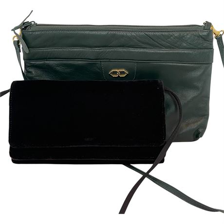 Nine West Velvet Crossbody & Faux Leather Crossbody Purse