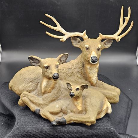Deer Family Resin Statue