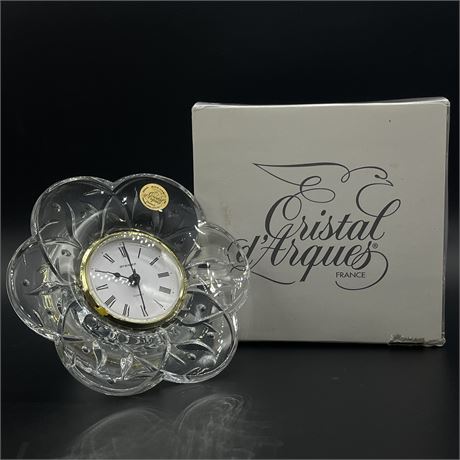 Cristal d'arques Lead Crystal Leaf Clock