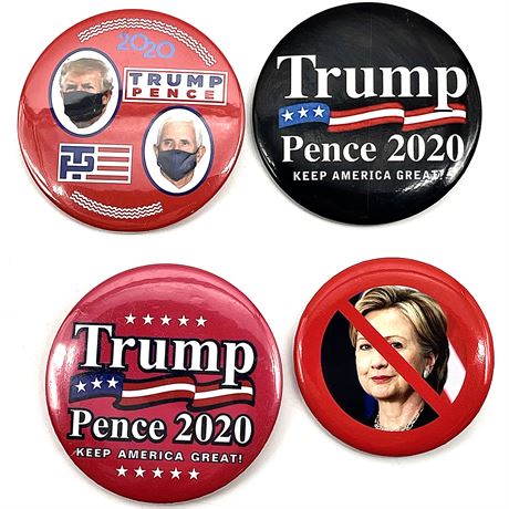 Political Campaign Trump / Pence and Anti Hillary Pins