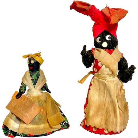 Vtg Black Americana Mammy Doll Dinner Bells