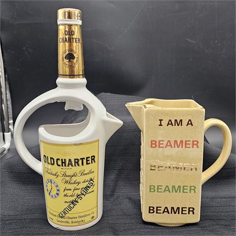 Jim Beam & Old Charter Vintage Advertising Pitchers