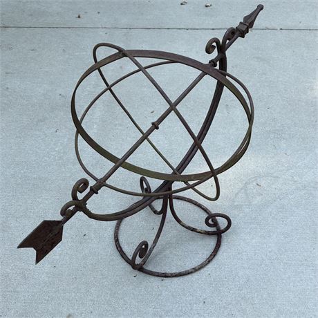 Old Garden Armillary Wrought Iron Sphere Sundial