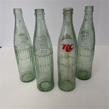 Vtg Diet Rite and RC 16 fl oz Empty Bottles