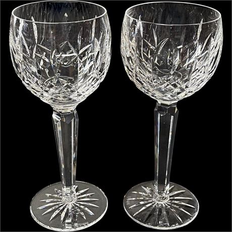 (2) Waterford Crystal Lismore Hock Wine Glasses