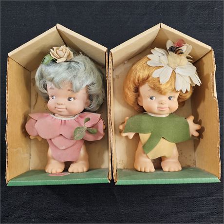 1960's Wishnik Uneeda Petal People Dolls in Original Boxes Lot 2