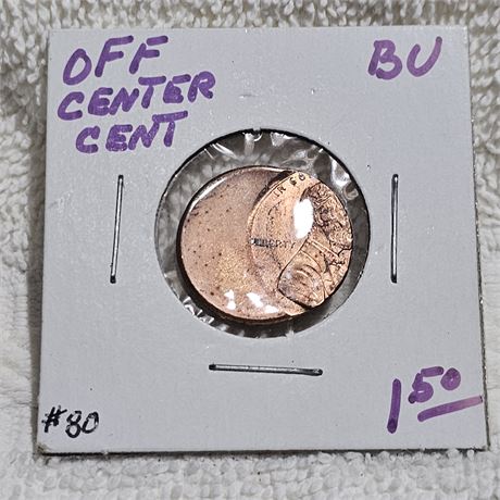 Off-center struck Lincoln Cent, a type of mint error