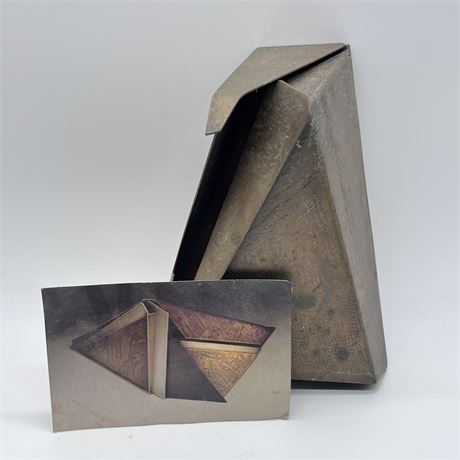 1988 Ron Hinton Abstract Etched Metal Folding Sculpture