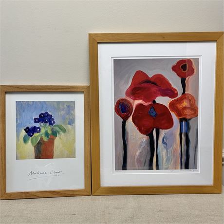 Pencil Signed Michael Clark and Lynne Sonenberg 76/200 Framed Floral Art Prints