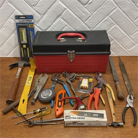 Craftsman 17" Tool Box with Miscellaneous Tools
