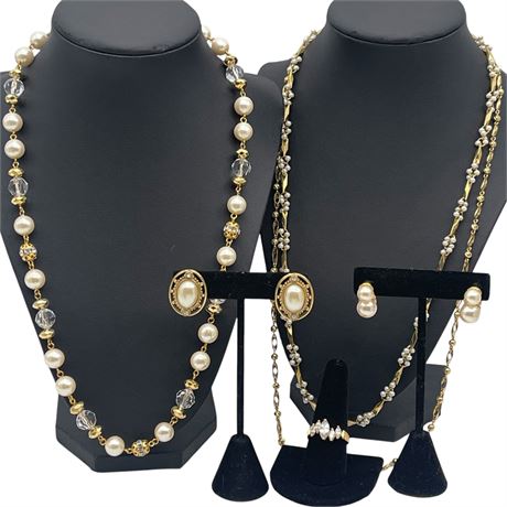 Gold-Toned Jewelry w/ Pearl Accents