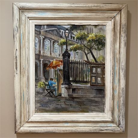 Framed Lee Tucker New Orleans Street Scene Painting