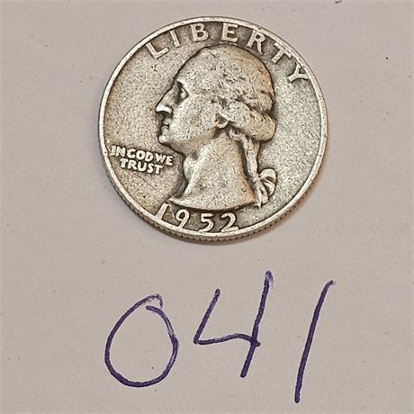 1952 D  Washington Silver Quarter