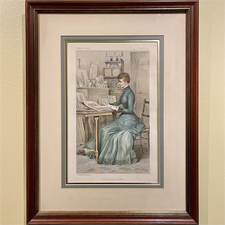 1882 Chartran Signed "H. R. H. the Princess of Wales" Vanity Fair Reproduction