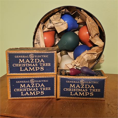 multi vintage Christmas bulbs( GE Mazda and majestic)