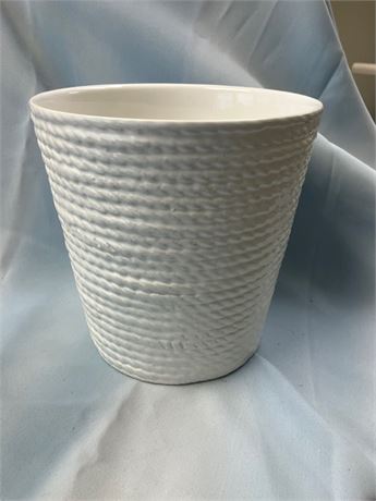 White Decorative Waste Basket or Planter