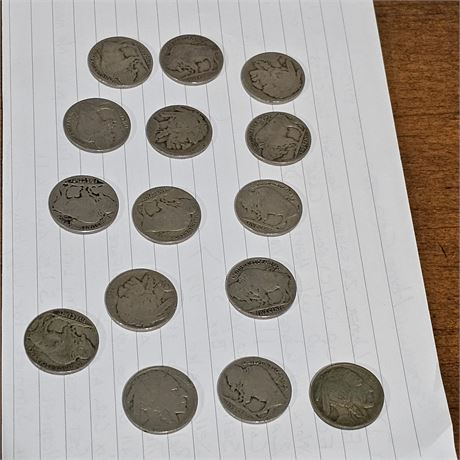 Buffalo Nickels (15)-1913-1937