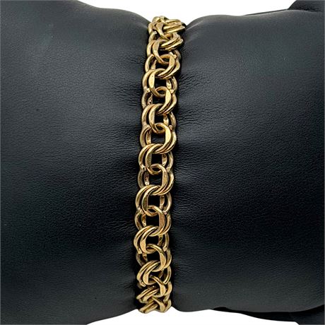 14K Yellow Gold POM Double Link Charm Bracelet