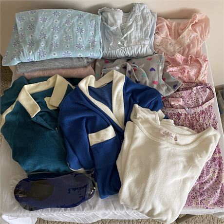 Night Clothes, Bath Robes, Swim Cover and Swim Shoes - Some Vintage (Mainly Lg)