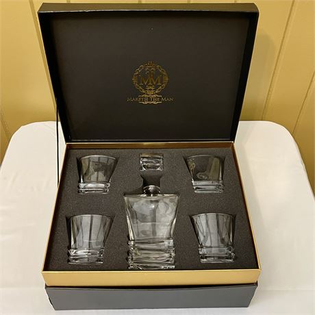 Maketh The Man Whiskey Decanter Set with 4 Glasses