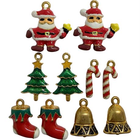 Vintage Enamel Christmas Charms