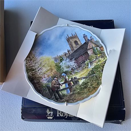Royal Doulton collector plate titled "On Memory Lane" from the Village Life seri