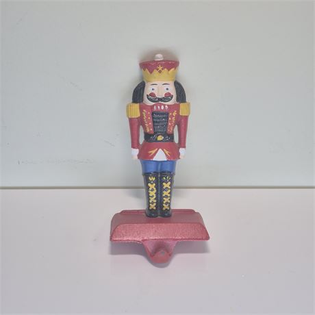 🎄 Vtg. Cast Iron Nutcracker Stocking Holder