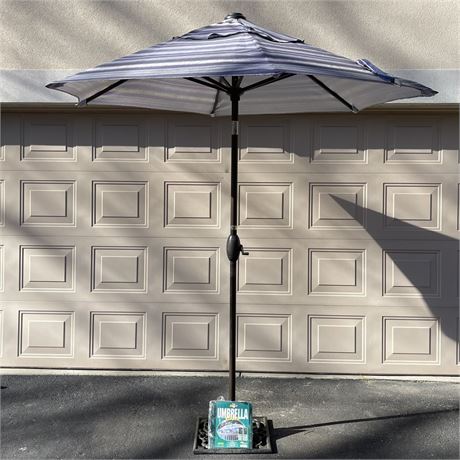 Abba Patio Crank & Tilt Umbrella with Extra Storage Cover Sleeve (New)
