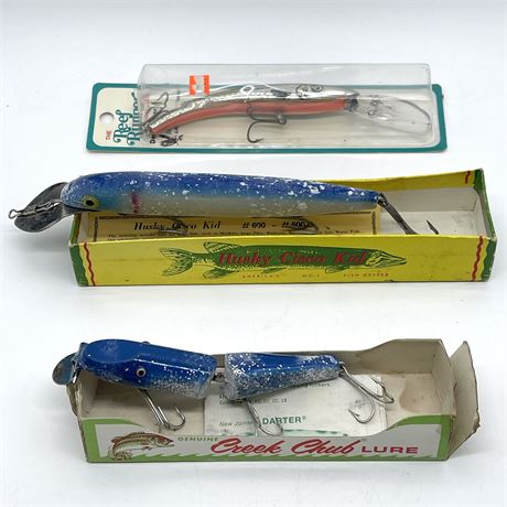 Great Fishing Lures with Husky Cisco Kid, Creek Chub, and The Reef Runner Lures