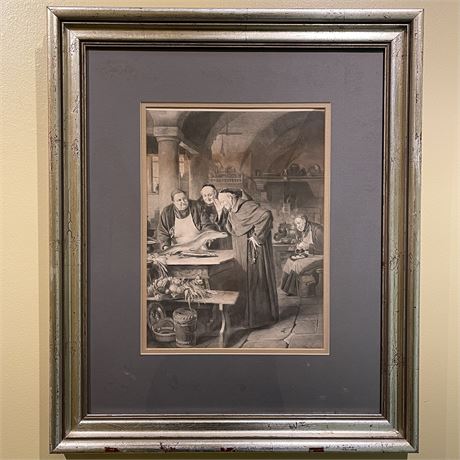 Eduard von Grutzner "Jack in the Monastery" Framed Art Print