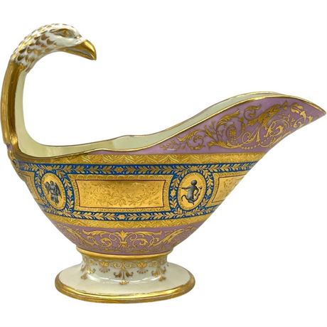 Antique Porcelaine Eagle Head Renaissance Style Sauce Boat