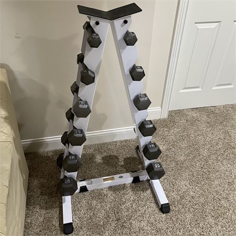Dumbbell Rack with 6 Sets of Dumbbell