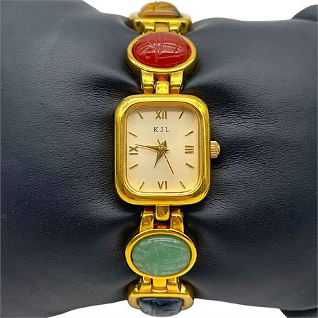 Kenneth Jay Lane Scarab Egyptian Revival Watch