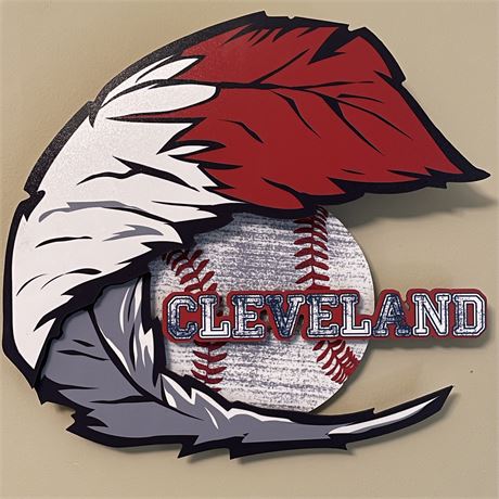 Cleveland Indians Pressed Wood Wall Hanging